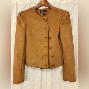 BCBGMAXAZRIA Faux Suede Tan Women's Cropped Jacket